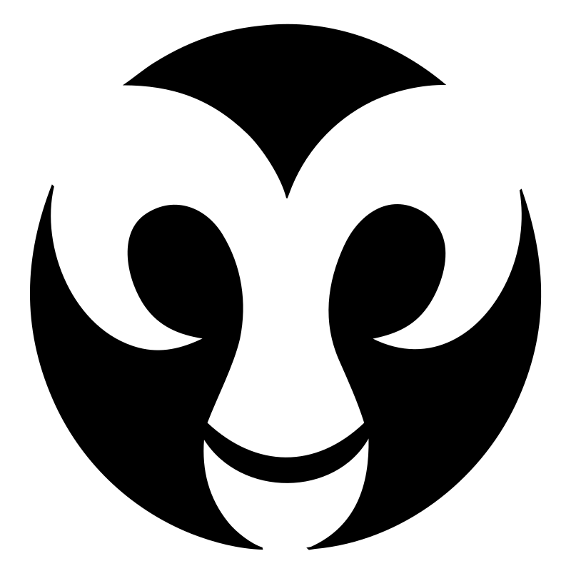 Negative Space Ram Face Emblem