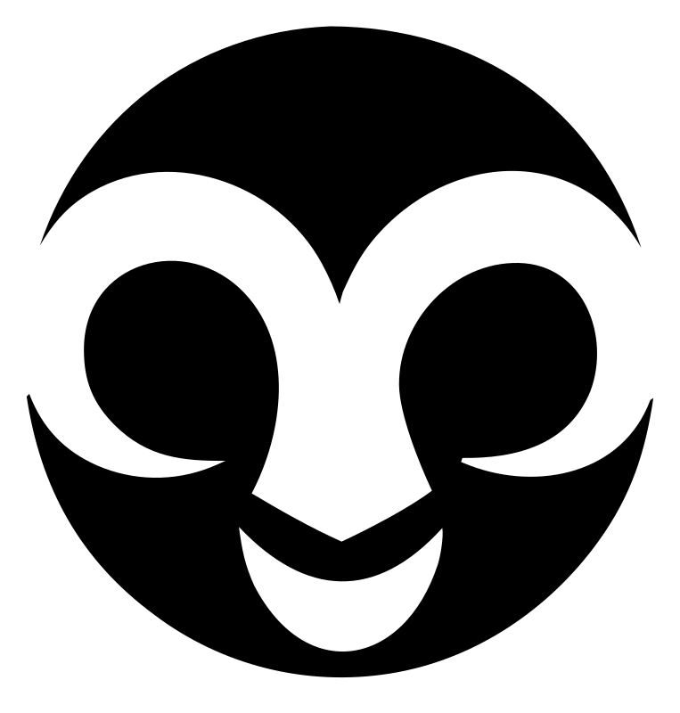 Negative Space Ram Face Icon