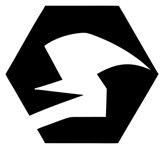 Negative Space Raven Hexagon Badge
