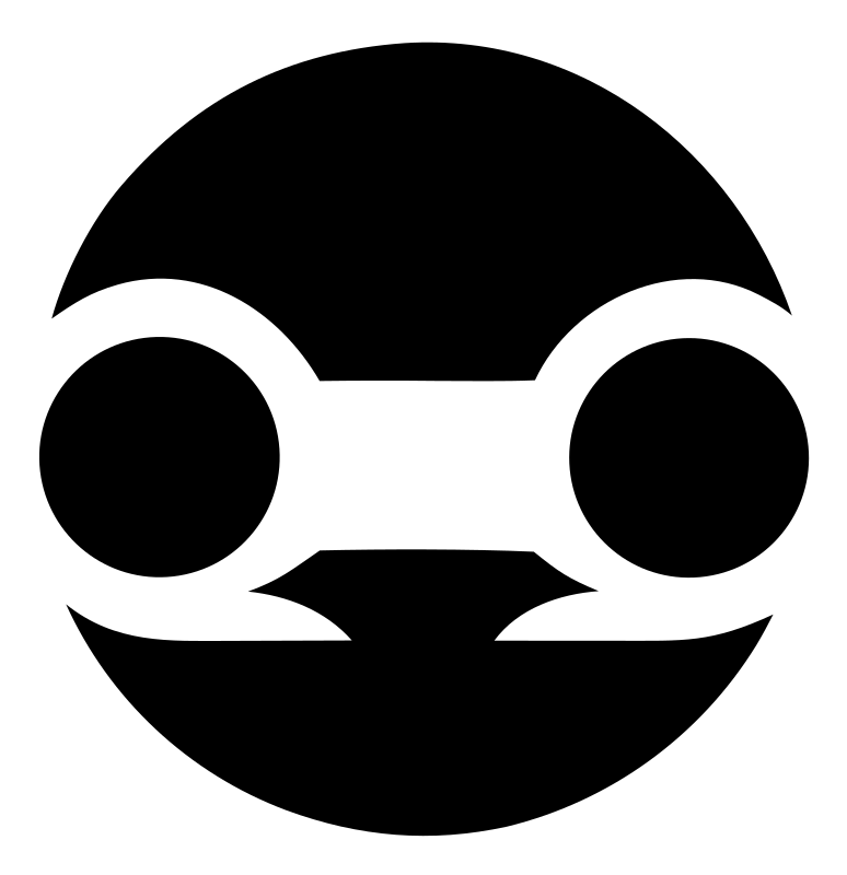 Negative Space Robot Face Badge
