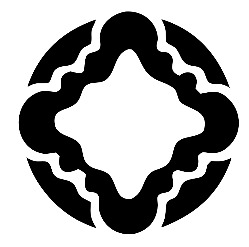 Negative Space Rosette Circle Emblem