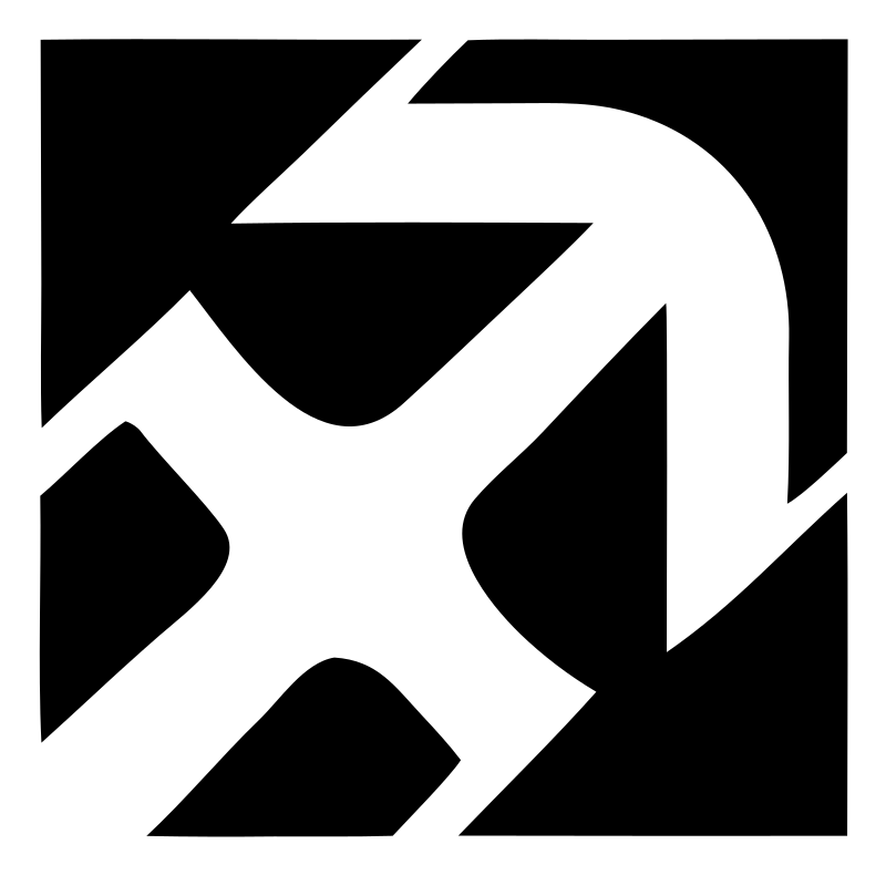 Negative Space Rotating Arrow Emblem