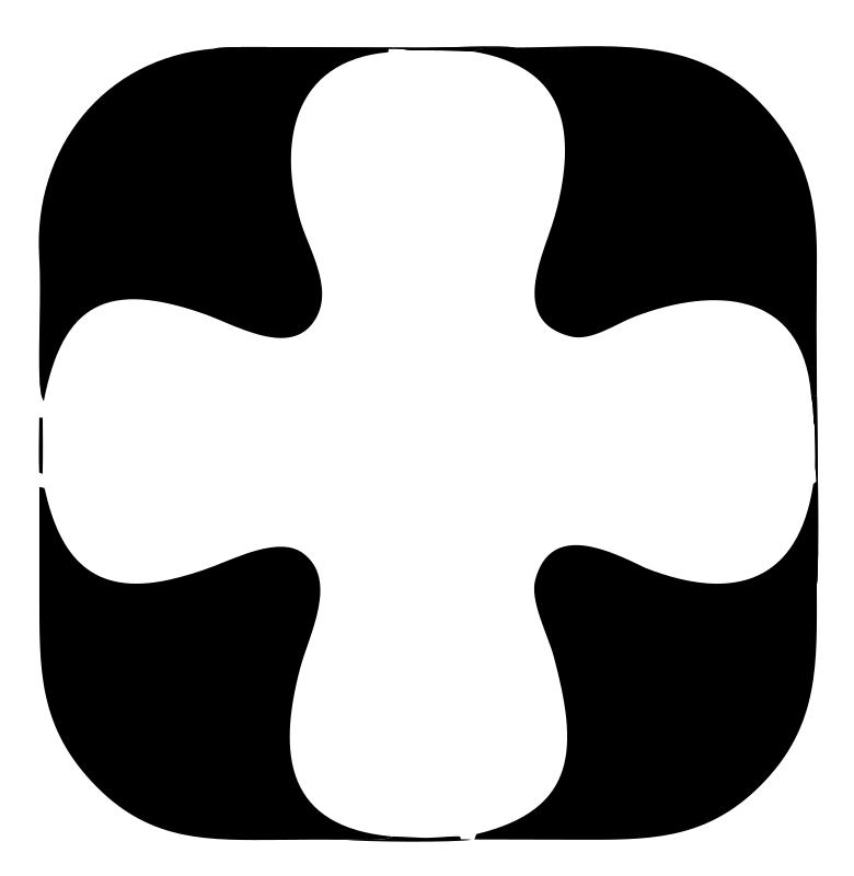 Negative Space Rounded Cross Badge