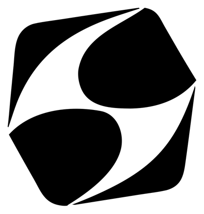 Negative Space Rounded Pentagon Mark