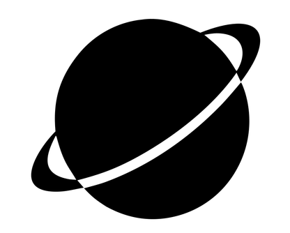 Negative Space Saturn Planet Logo
