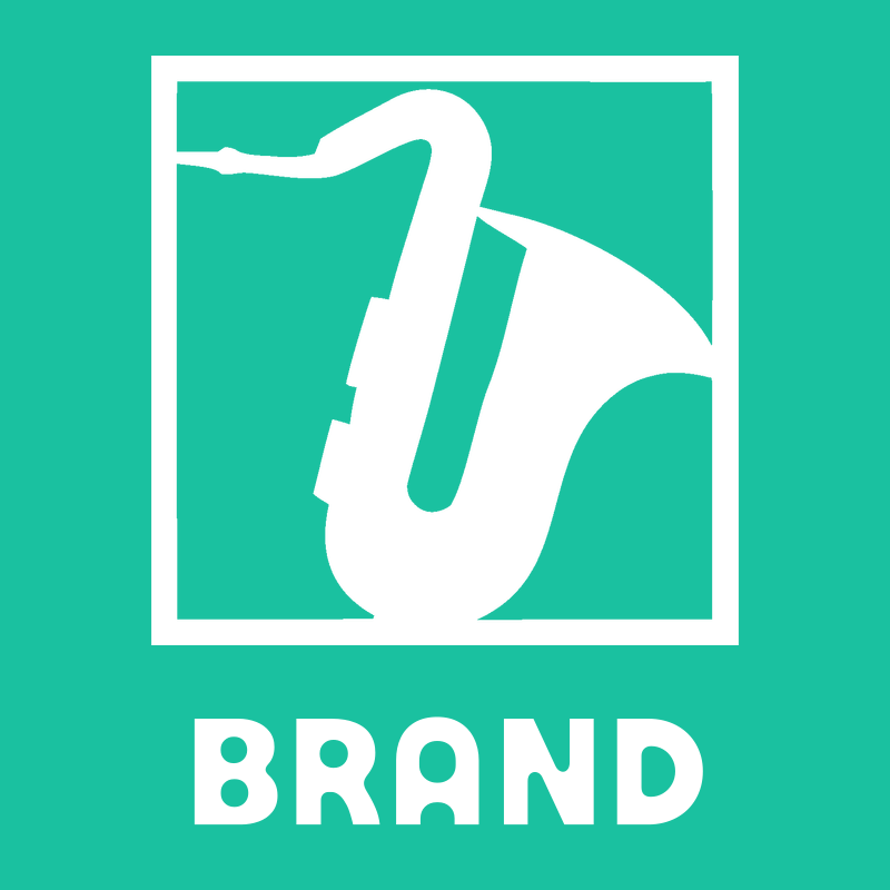 Negative Space Saxophone Block Logo preview