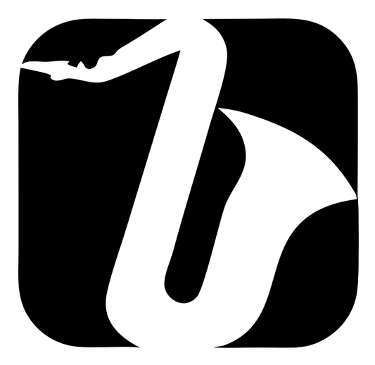 Negative Space Saxophone Rounded Badge