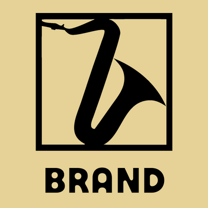 Negative Space Saxophone Square Logo preview