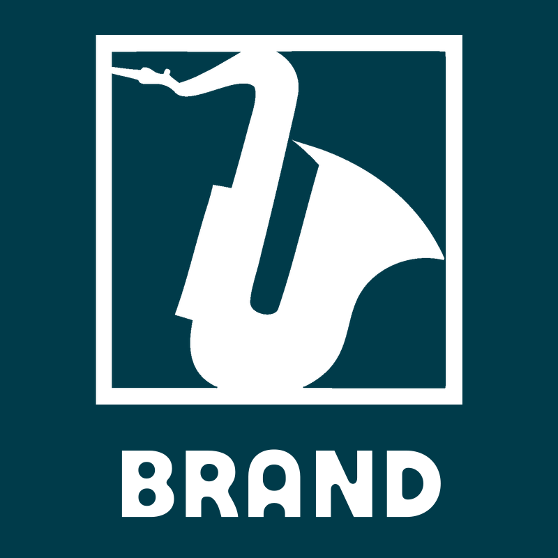 Negative Space Saxophone Tilt Badge preview