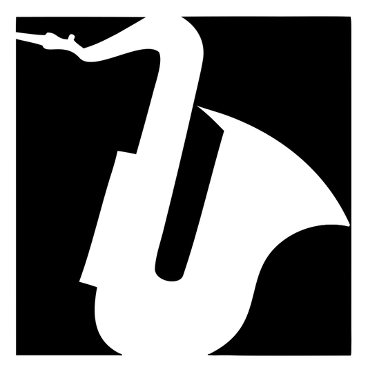 Negative Space Saxophone Tilt Badge