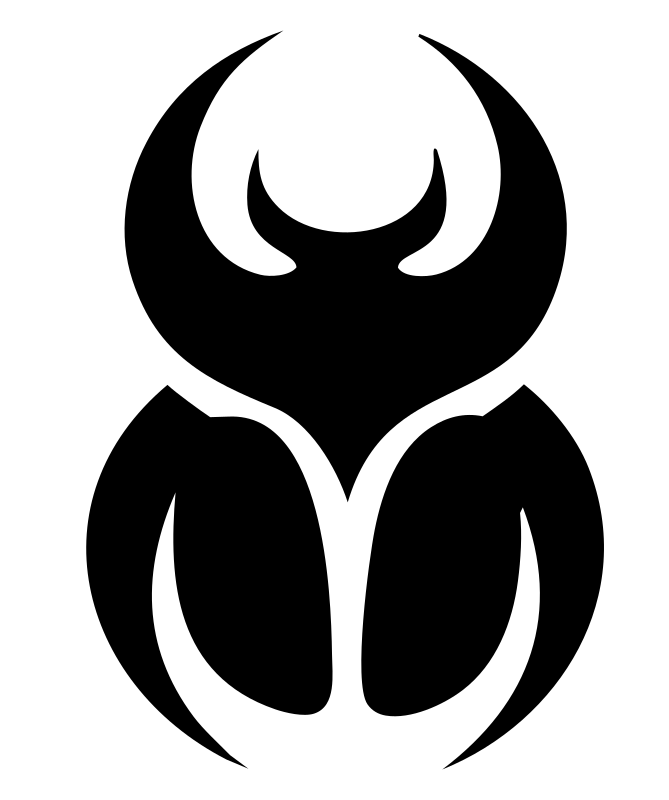 Negative Space Scarab Icon