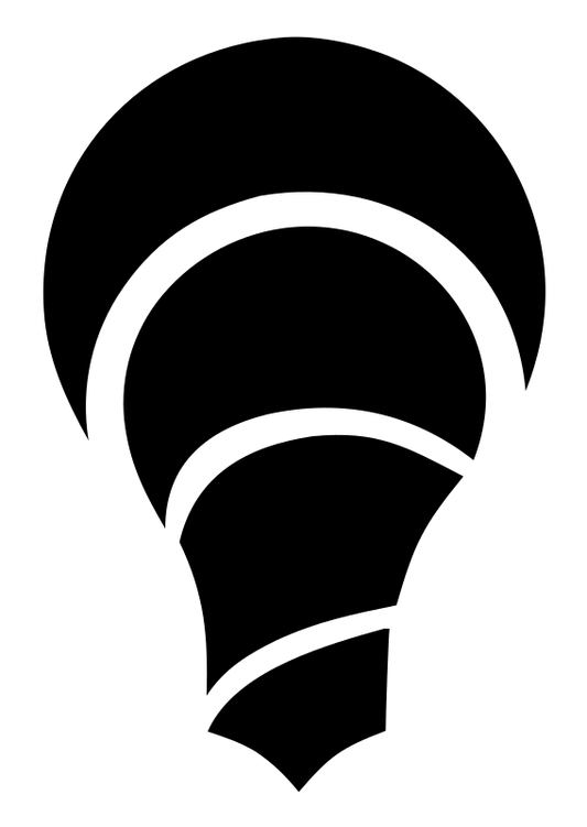 Negative Space Shell Bulb Icon