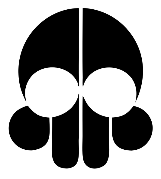Negative Space Skull Icon