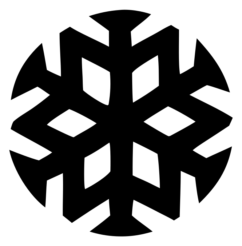 Negative Space Snowflake Circle Badge