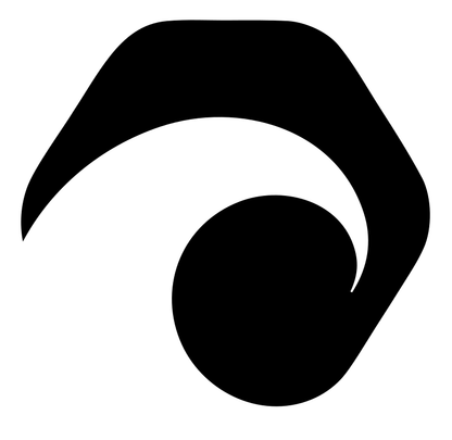 Negative Space Spiral Bolt Icon