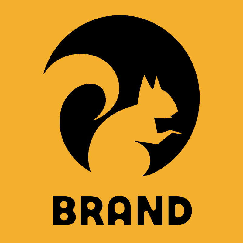 Negative Space Squirrel Circle Badge preview