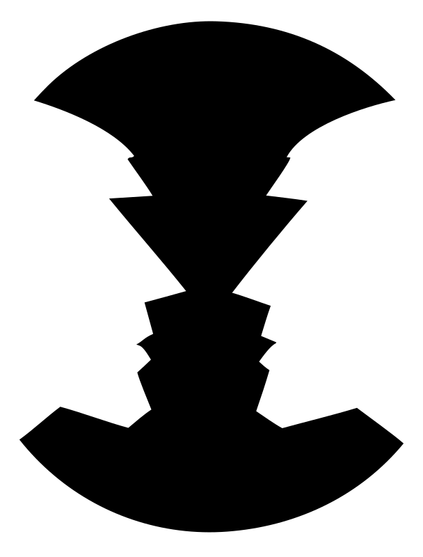 Negative Space Stacked Chevrons Gemini Mark