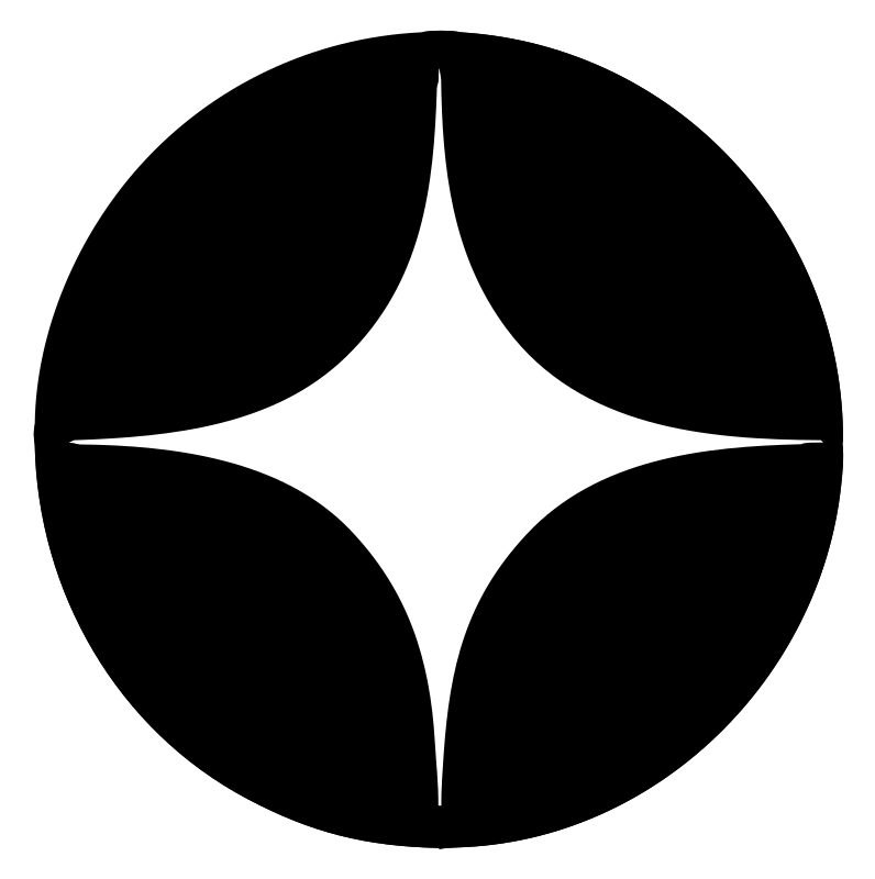 Negative Space Star Circle Badge