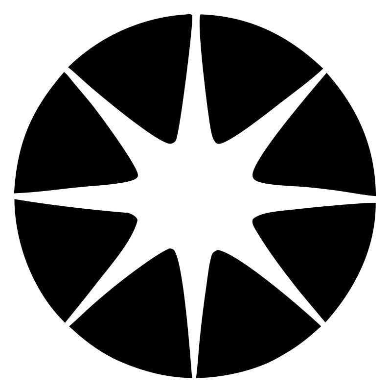 Negative Space Star Circle Badge