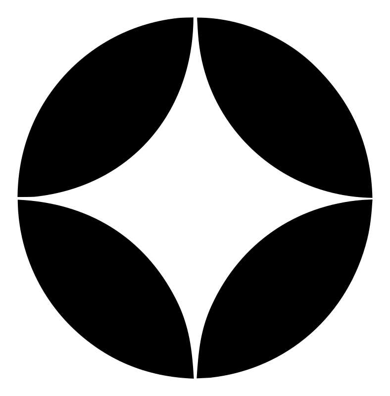 Negative Space Star Circle Badge