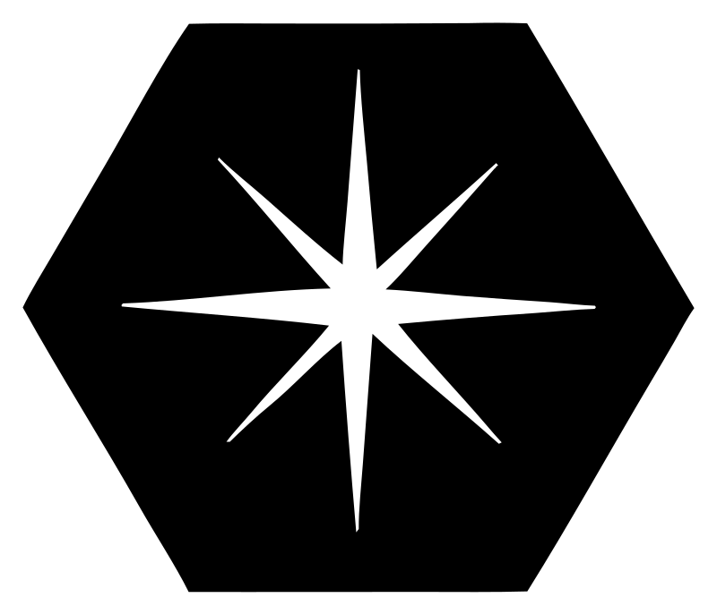 Negative Space Star Hexagon Badge