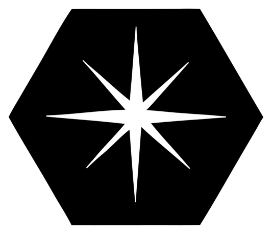 Negative Space Star Hexagon Badge