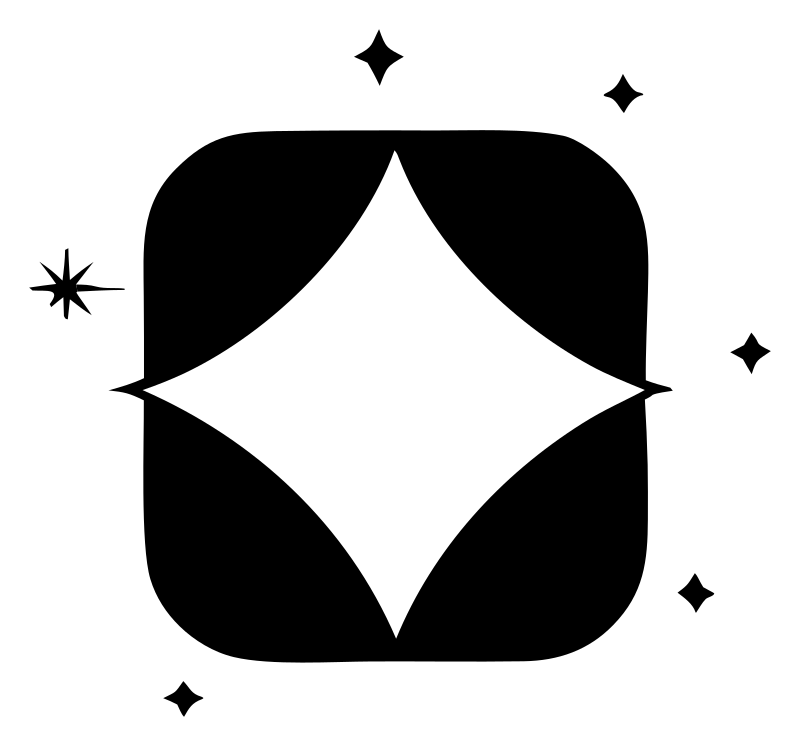 Negative Space Star Square Badge
