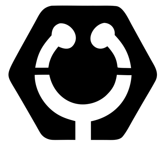 Negative Space Stethoscope Hexagon Mark