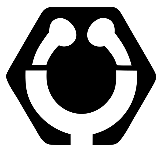 Negative Space Stethoscope Hexagon Mark