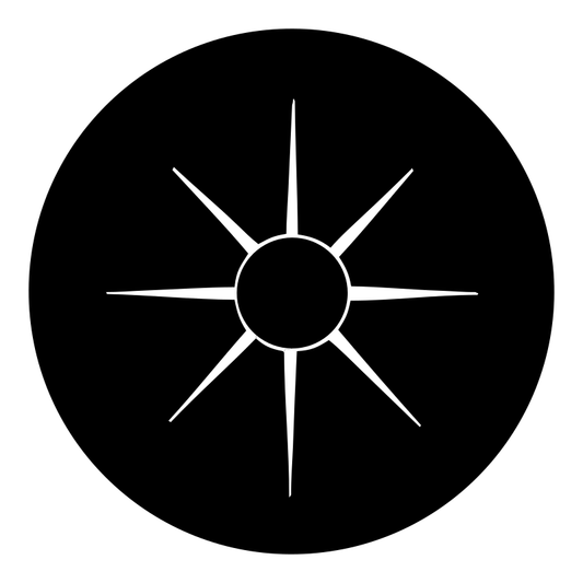 Negative Space Sun Compass Badge