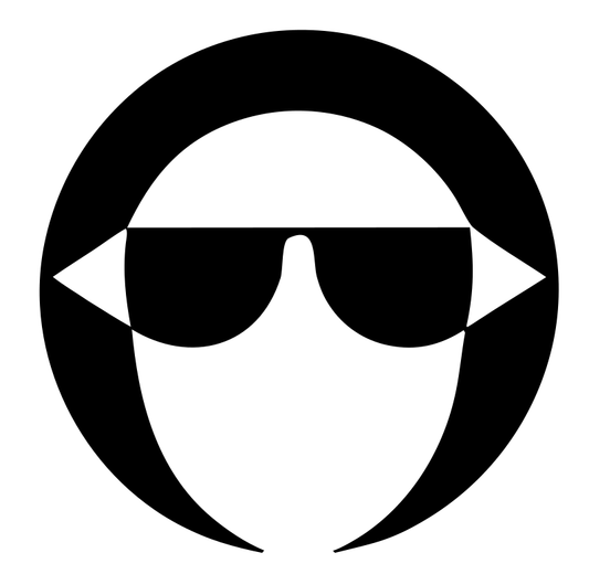 Negative Space Sunglasses Face Emblem