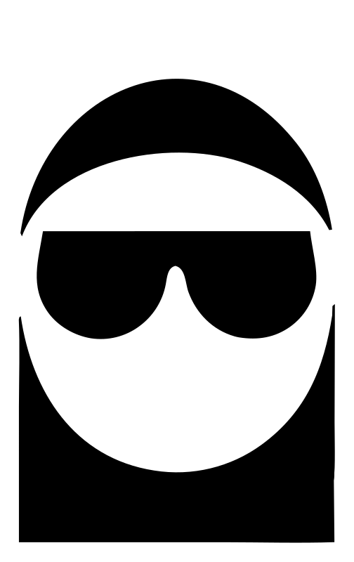 Negative Space Sunglasses Face Logo
