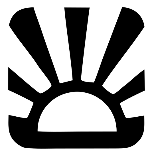 Negative Space Sunrise Rays Badge