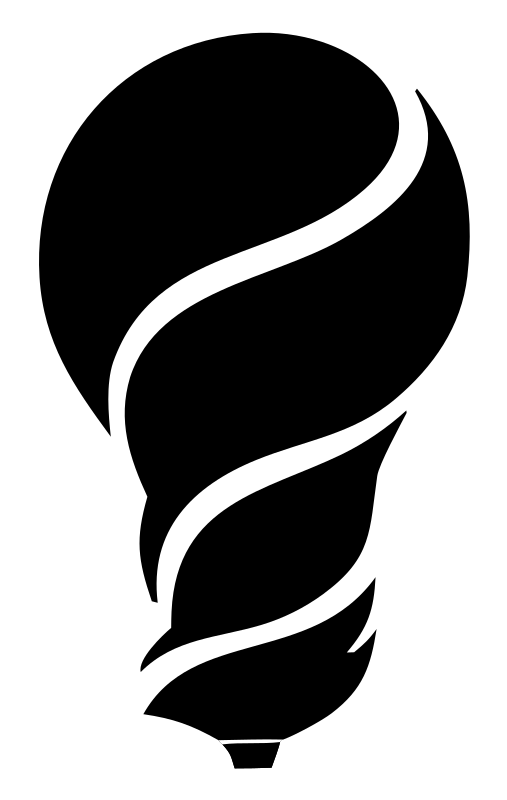 Negative Space Swirl Bulb Icon
