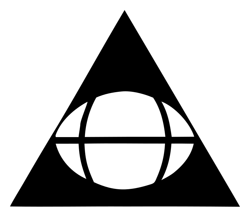 Negative Space Triangle Globe Mark