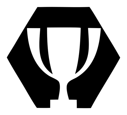 Negative Space Trophy Hexagon Badge