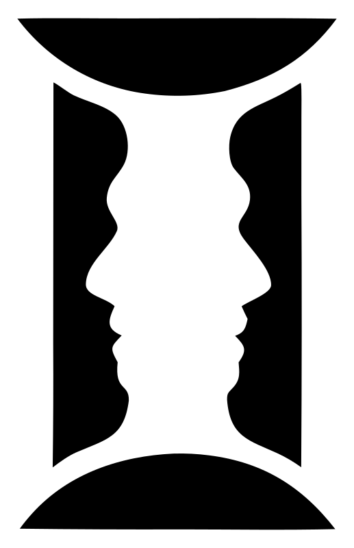 Negative Space Twin Profiles Emblem