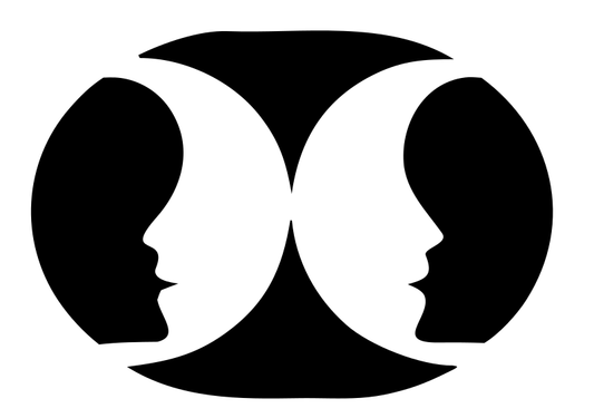 Negative Space Twin Silhouettes Badge