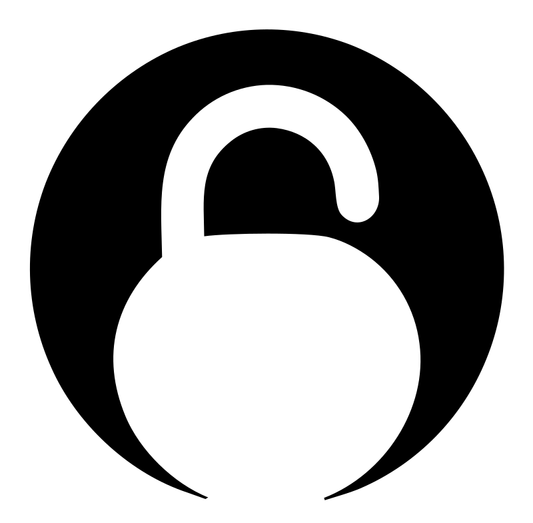 Negative Space Unlocked Padlock Emblem