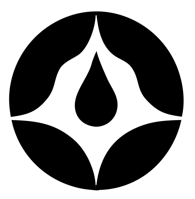 Negative Space Water Drop Circle Badge