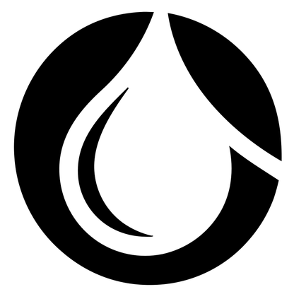 Negative Space Water Drop Circle Mark