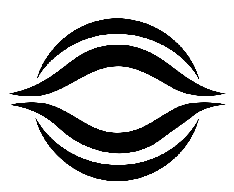 Negative Space Wave Lens Logo