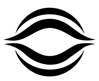 Negative Space Wave Lens Logo
