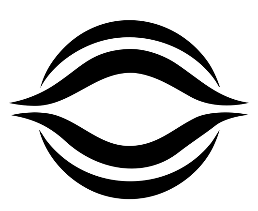 Negative Space Wave Lens Logo