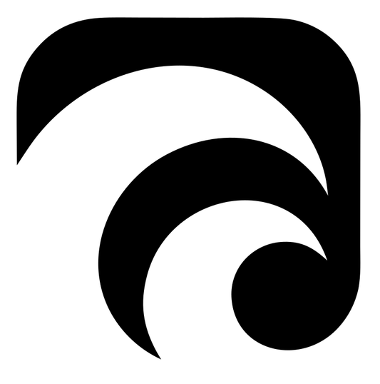 Negative Space Wave Spiral Badge