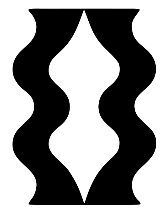 Negative Space Wavy Column Badge