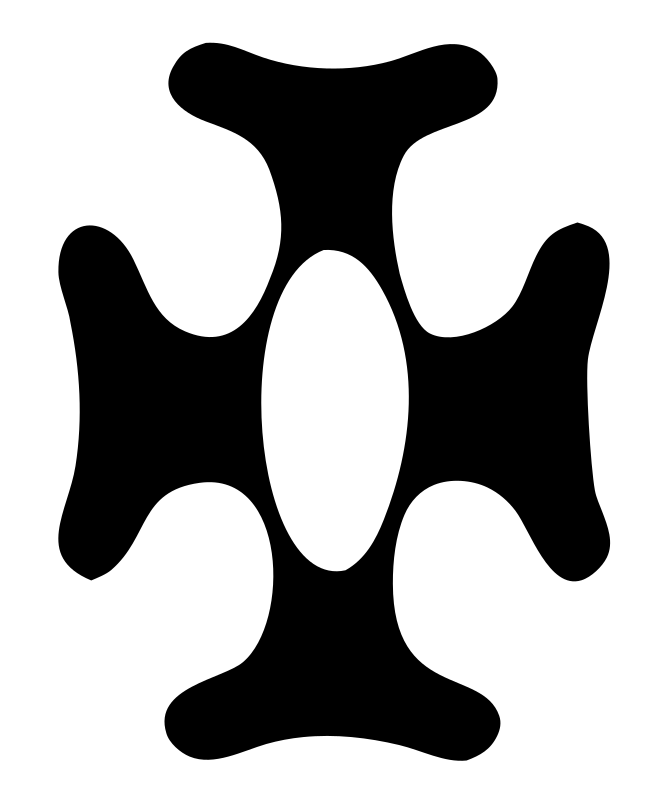 Organic Cross Negative Space Mark