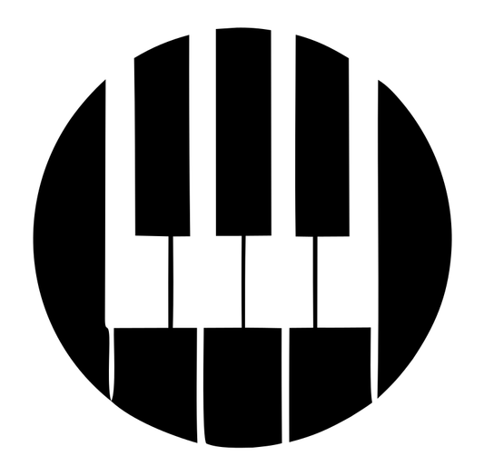 Piano Keys Circle Badge