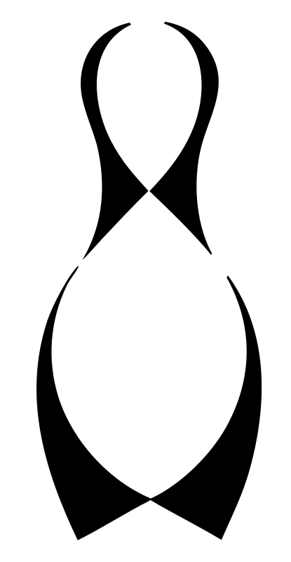 Silhouette Bowling Pin Badge