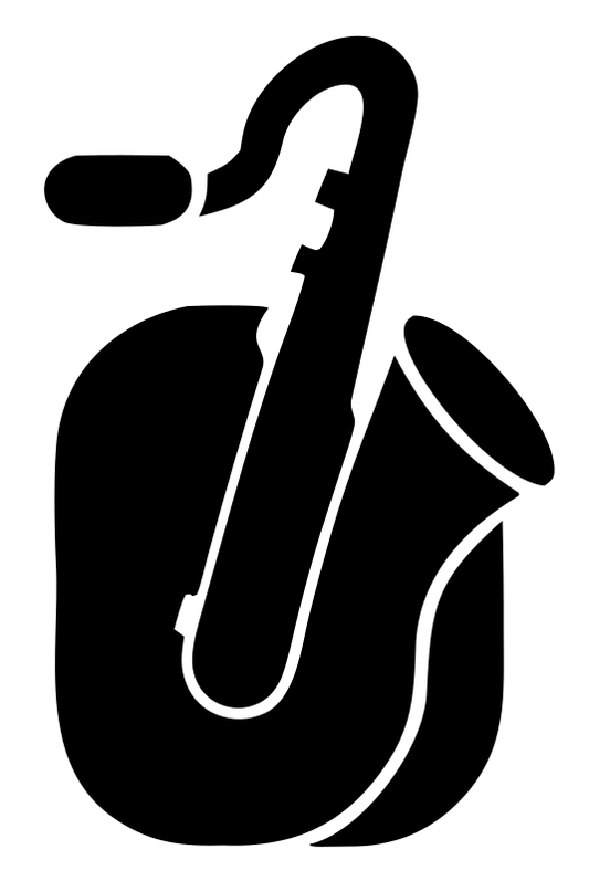 Silhouette Saxophone Negative Space Icon